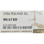 II Republic of Poland, 2 groschen 1937 - NGC MS67 RD