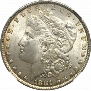 USA, Morgan dollar 1881 - NGC MS63