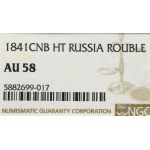Russia, Nicholas I, Rouble 1841 HГ - NGC AU58
