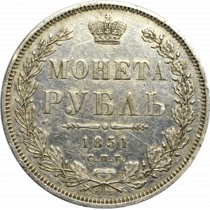 Rosja, Mikołaj I, Rubel 1851 ПА