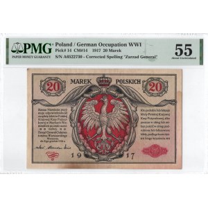 GG, 20 mkp 1916 Generał, biletów - PMG 55