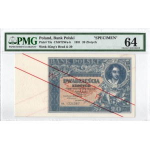 II RP, 20 złotych 1931 AA - WZÓR - PMG64