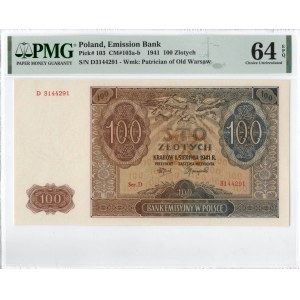 GG, 100 złotych 1941 D - PMG 64EPQ
