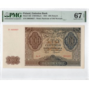 GG, 100 złotych 1941 D - PMG 67EPQ
