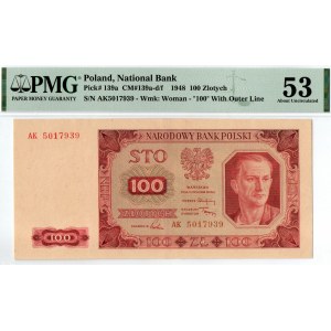 PRL, 100 złotych 1948 AK - PMG53