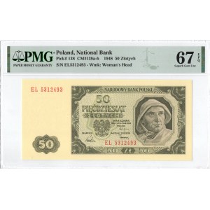 PRL, 50 złotych 1948 EL - PMG 67EPQ