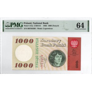 PRL, 1000 złotych 1965 R - PMG 64