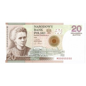 III RP, 20 złotych, Maria Skłodowska-Curie - CIEKAWY NUMER