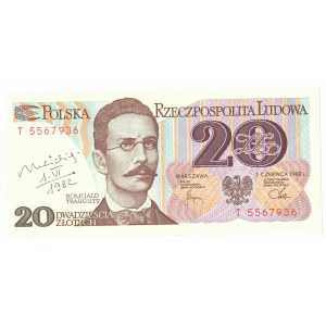 PRL, 20 złotych 1982 T - z autografem Heidricha