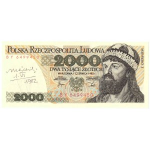PRL, 2000 złotych 1982 BY - z autografem Heidricha