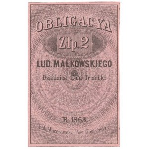 2 złote 1863, majątek Trembki, Ludwik Małkowski