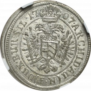 Silesia, Joseph I, 3 kreuzer 1707, Breslau - NGC MS63