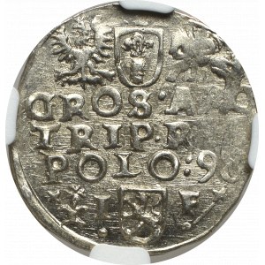 Sigismund III, 3 groschen 1598, Fraustadt - NGC MS61