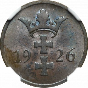 Free City of Danzig, 2 PFENNIG 1926 NGC MS64 BN