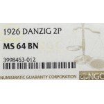 Free City of Danzig, 2 PFENNIG 1926 NGC MS64 BN
