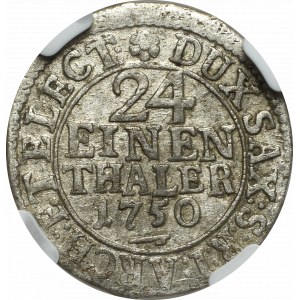 Germany, Saxony, Friedrich August II, 1/24 thaler 1750 - NGC MS62