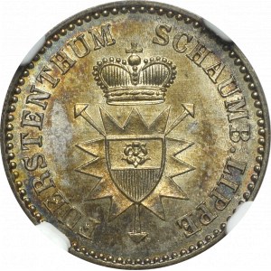 Niemcy, Schaumburg-Lippe, 1 grosz 1858 - NGC MS65