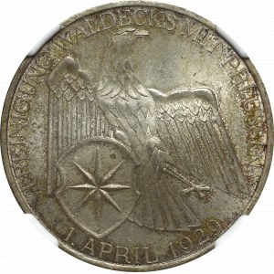 Niemcy, Republika Weimarska, 3 marki 1929 A, Berlin - NGC MS64