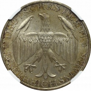 Niemcy, Republika Weimarska, 3 marki 1929 A, Berlin - NGC MS64