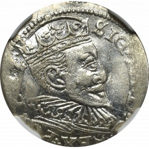 Sigismund III, 3 groschen 1597, Riga - NGC UNC