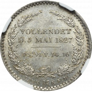 Germany, Saxony, 1/6 thaler 1827 - King's death NGC MS64