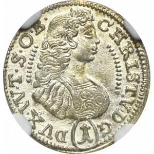 Schlesien, Duchy of Oels, Christian Ulricus, Kreuzer 1683 - NGC MS63