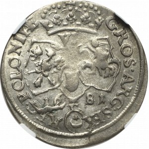 John III Sobieski, 6 groschen 1681, Cracow NGC AU