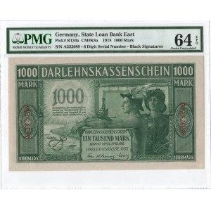 Kowno, 1000 marek 1918 - 6 cyfrowa numeracja - PMG 64EPQ