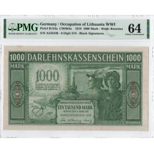 Kowno, 1000 marek 1918 - 6 cyfrowa numeracja - PMG 64