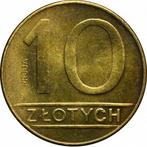 PRL, 10 złotych 1989 - Próba