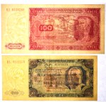 PRL, Zestaw 100 złotych 1948 HI i 20 złotych 1948 HL (2 egzemplarze)