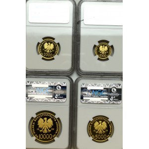 PRL, Komplet set papieski 1000-10.000 złotych 1989 - NGC PF69 i PF70 Ultra Cameo