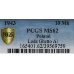 Litzmannstadt Ghetto, 10 mark 1943 - PCGS MS62