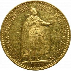 Hungary, Franz Joseph, 10 kronen 1910 KB, Kremnitz