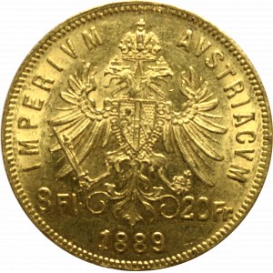 Austria, 20 franków (8 Florenów) 1889