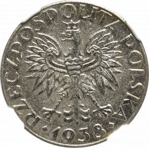 II Republic of Poland, 50 groschen 1938 Fe-Ni - NGC MS61