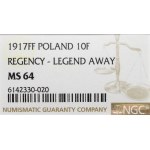 Kingdom of Poland, 10 fenig 1917 - NGC MS64