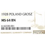 II Republic of Poland, 1 groschen 1928 - NGC MS64 BN