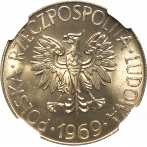PRL, 10 złotych 1969 Kościuszko - NGC MS67