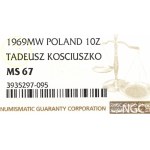 Peoples Republic of Poland, 10 zloty 1969 Kosciuszko - NGC MS67