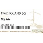 PRL, 5 groszy 1962 - NGC MS66