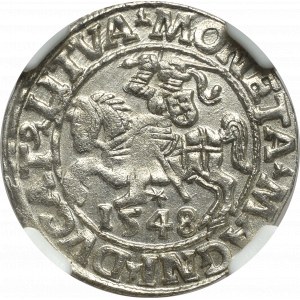 Sigismund II Augustus, Halfgroat 1548, Vilnius - LI/LITVA NGC MS65