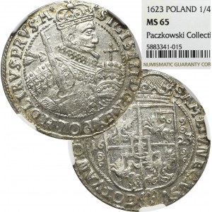 Zygmunt III Waza, Ort 1623, Bydgoszcz - ex Pączkowski - NGC MS65