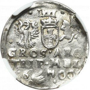 Sigismund III, 3 groschen 1600, Vilnius - swan NGC MS62