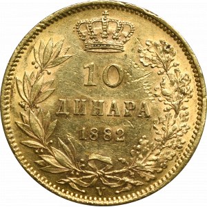 Serbia, 10 dinara 1882