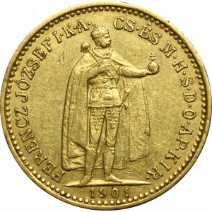 Węgry, Franciszek Józef I, 10 koron 1901 KB, Kremnica