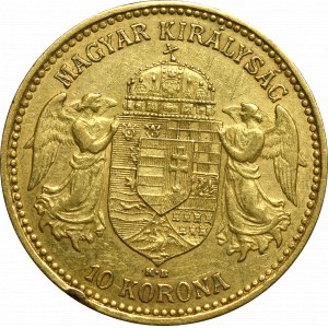 Hungary, Franz Joseph, 10 kronen 1901 KB, Kremnitz