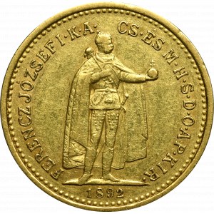 Węgry, Franciszek Józef I, 10 koron 1892 KB, Kremnica