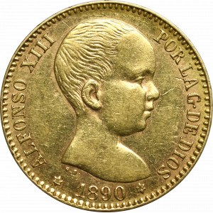Spain, 20 pesetas 1890