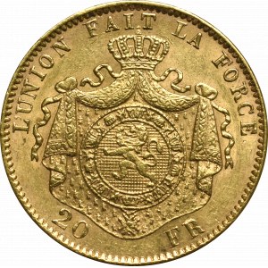 Belgium, 20 francs 1878